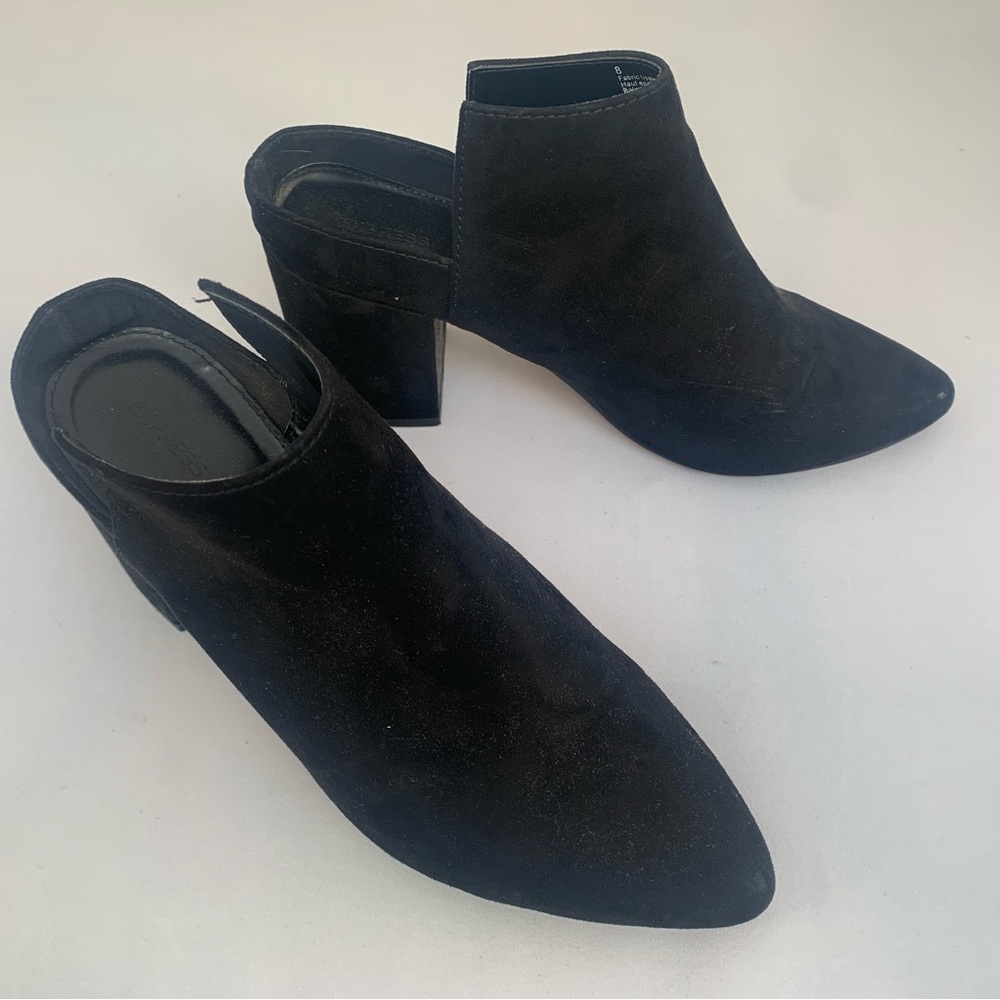 Express black heeled booties